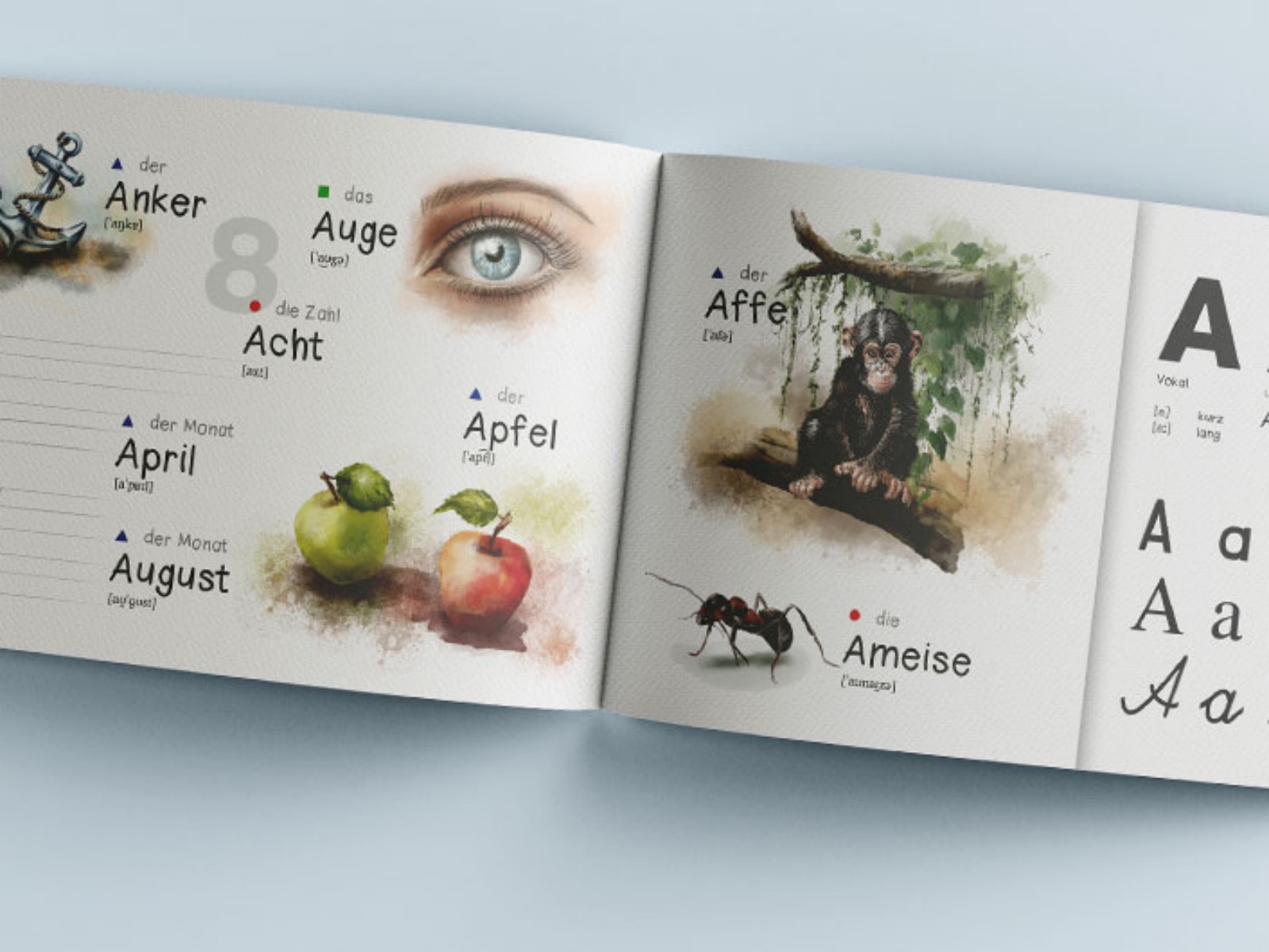 Doppelseite Buchstabe A